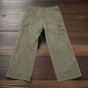 VTG 90s Y2k Unionbay Baggy Military Cargo Green Skater Pants 38x32 Meas. 38x31